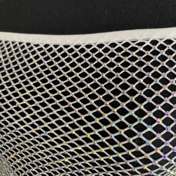 We Wore What Crystal Mesh Cami White Size XXS Disco Summery Clubwear Party - Picture 6 of 7